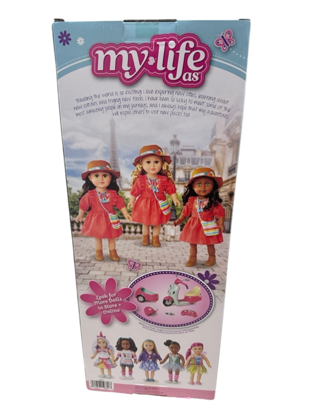 Girls My Life As Raegan Baby Doll One Size Orange Brown Dress New in Box - Picture 7 of 10